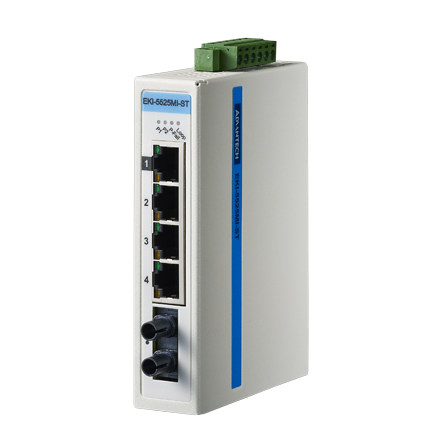ProView 5-port 10/100Mbps Industrial Switch with 1x Multi Mode ST Type, Extreme Temp -40~75&#8451;